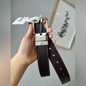 Calvin Klein Men's Dark Brown Leather Belt